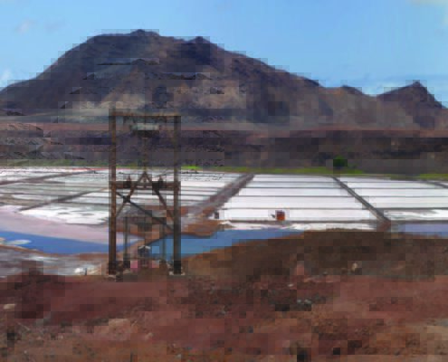 Salines et cratère Pedra Lume sur l'île de Sal permettant de voir un véritable écosystème de faune et de flore caractéristique en miniature
